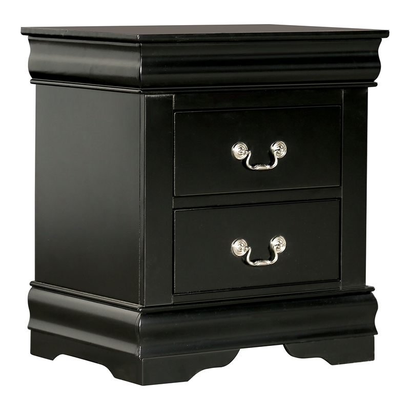 Furniture of America Toni Transitional Wood 2-Drawer Nightstand in Black