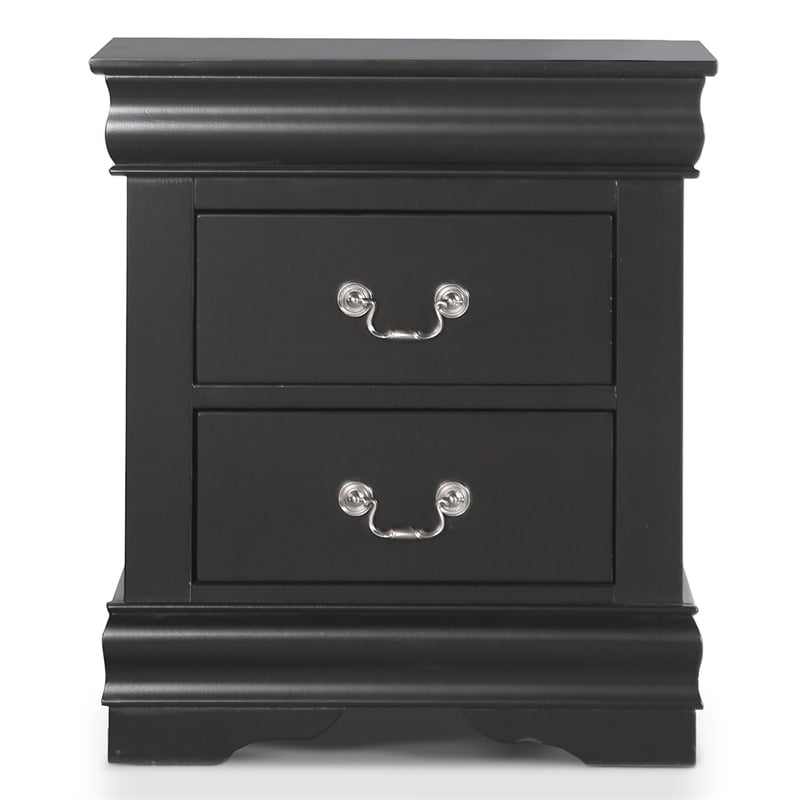 Furniture of America Toni Transitional Wood 2-Drawer Nightstand in Black