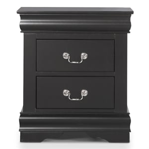Furniture of America Toni Transitional Wood 2-Drawer Nightstand in Black
