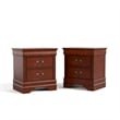 Furniture of America Toni Wood 2-Drawer Nightstand in Cherry (Set of 2)