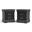 Furniture of America Toni Wood 2-Drawer Nightstand in Black (Set of 2)