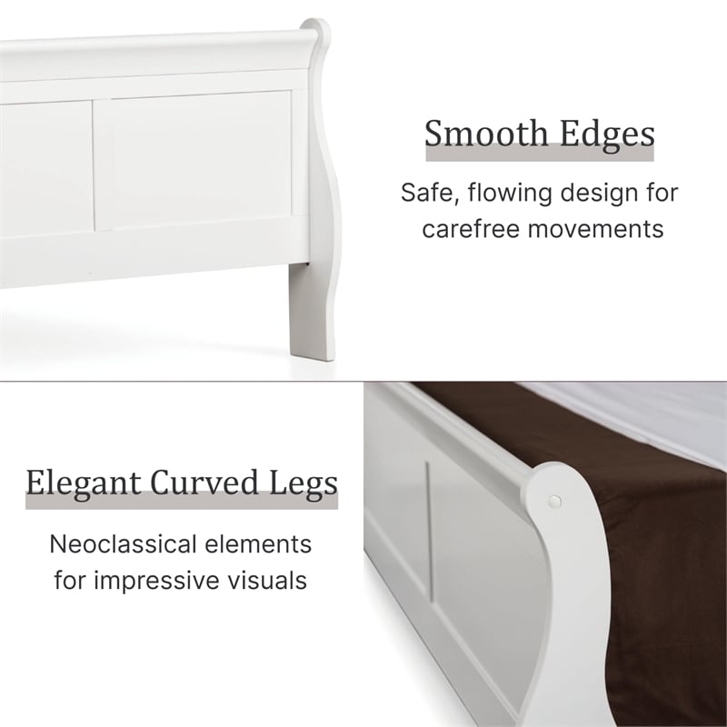 Furniture of America Toni Transitional Solid Wood Panel Twin Bed in White
