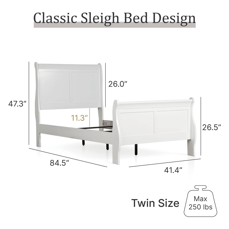 Furniture of America Toni Transitional Solid Wood Panel Twin Bed in White