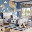 Furniture of America Toni Transitional Solid Wood Panel Twin Bed in White
