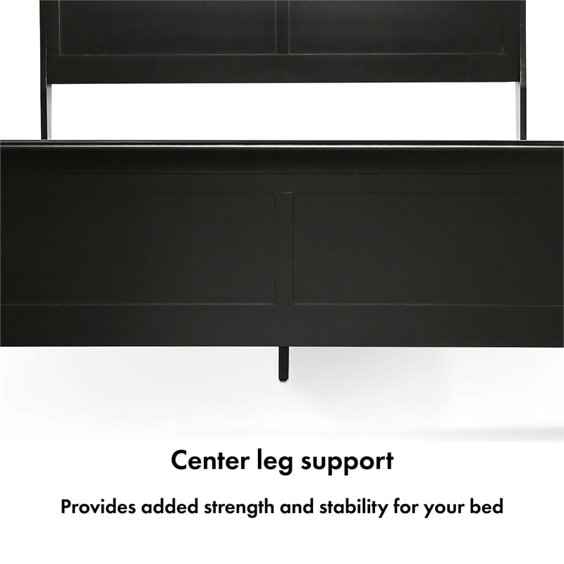 Furniture of America Toni Transitional Solid Wood Panel Full Bed in Black