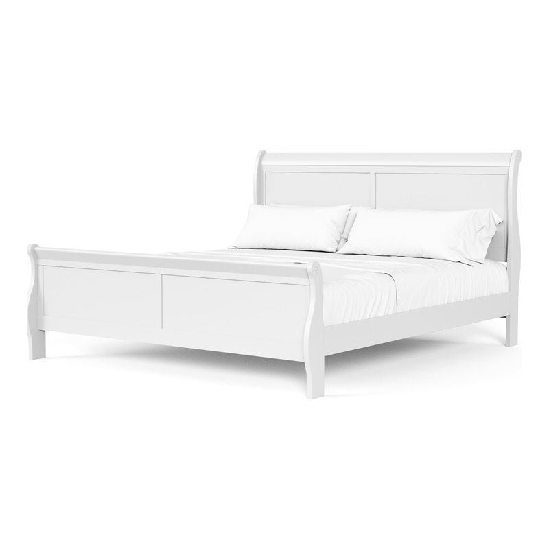 Furniture of America Toni Transitional Solid Wood Panel Full Bed in White