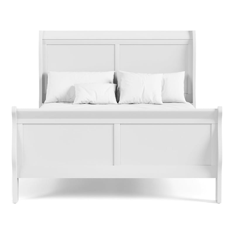 Furniture of America Toni Transitional Solid Wood Panel Full Bed in White