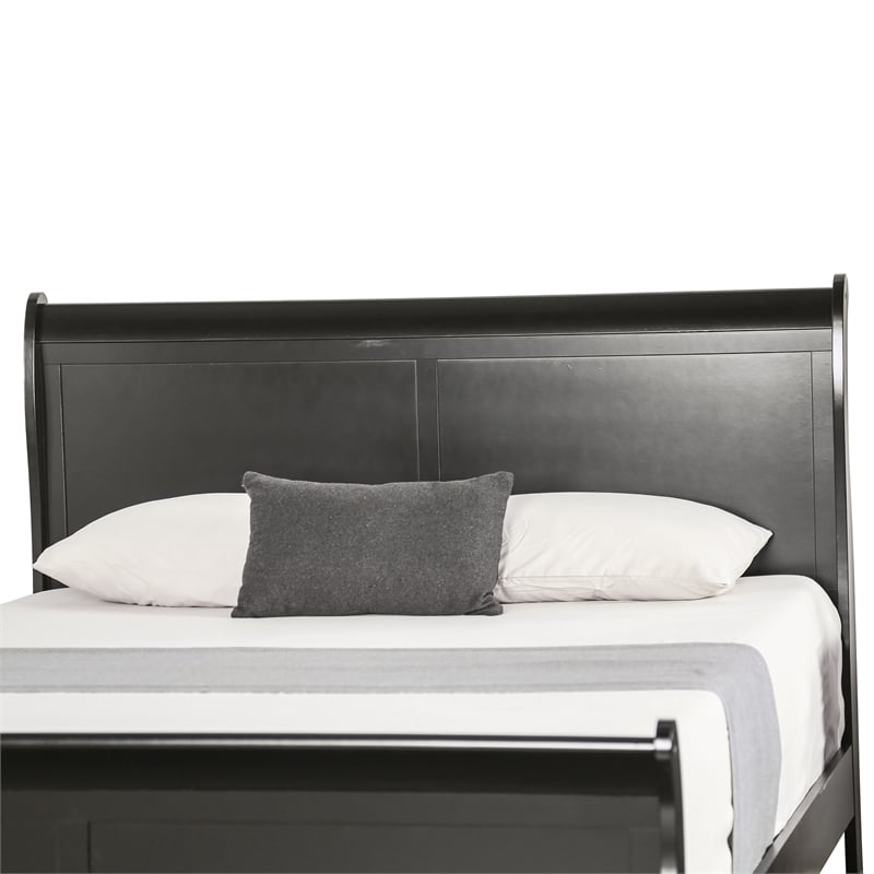 Furniture of America Toni Transitional Solid Wood Panel King Bed in Black