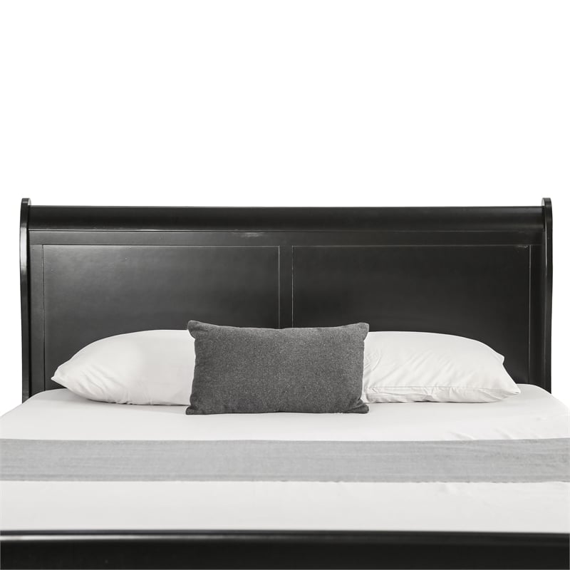 Furniture of America Toni Transitional Solid Wood Panel King Bed in Black