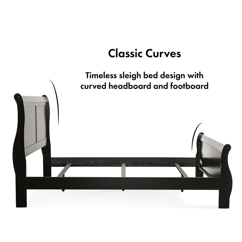 Furniture of America Toni Transitional Solid Wood Panel King Bed in Black