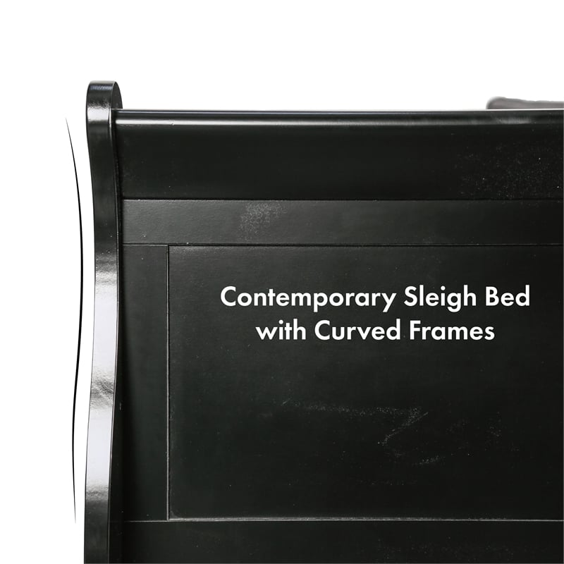Furniture of America Toni Transitional Solid Wood Panel King Bed in Black