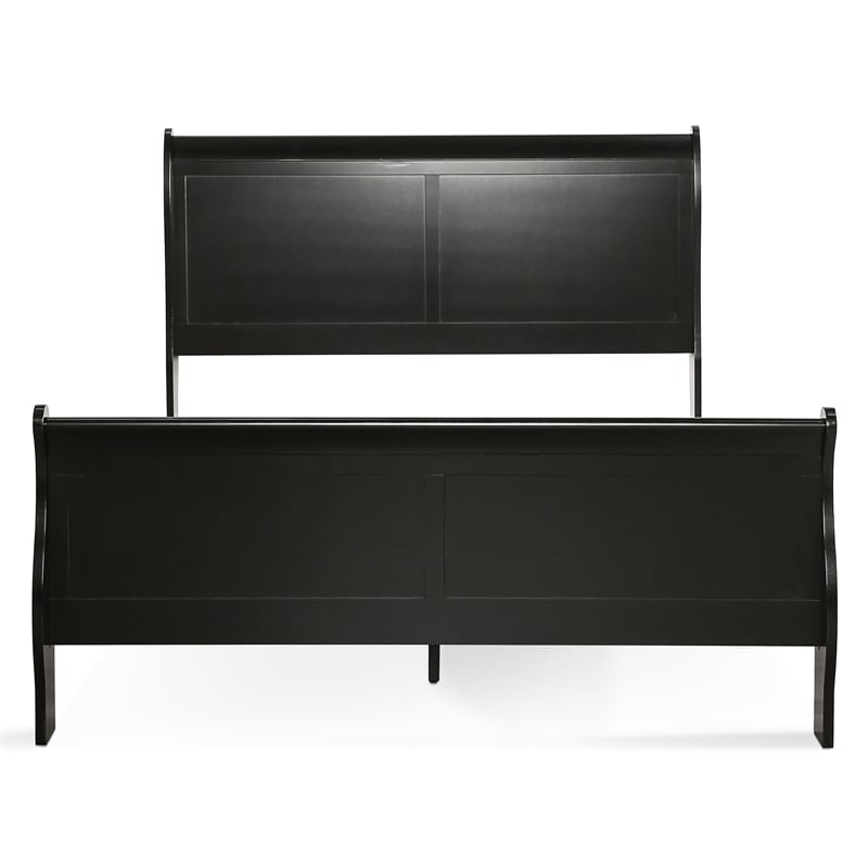 Furniture of America Toni Transitional Solid Wood Panel King Bed in Black