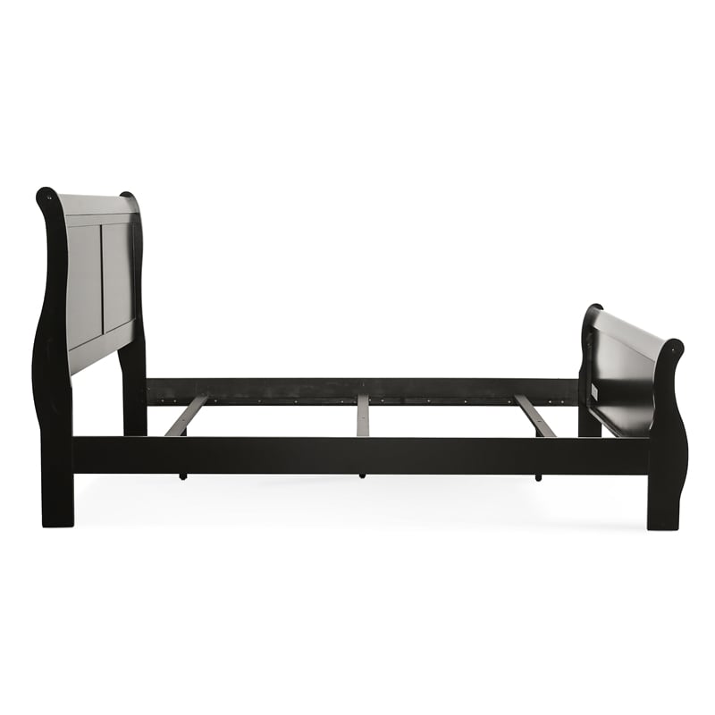 Furniture of America Toni Transitional Solid Wood Panel King Bed in Black