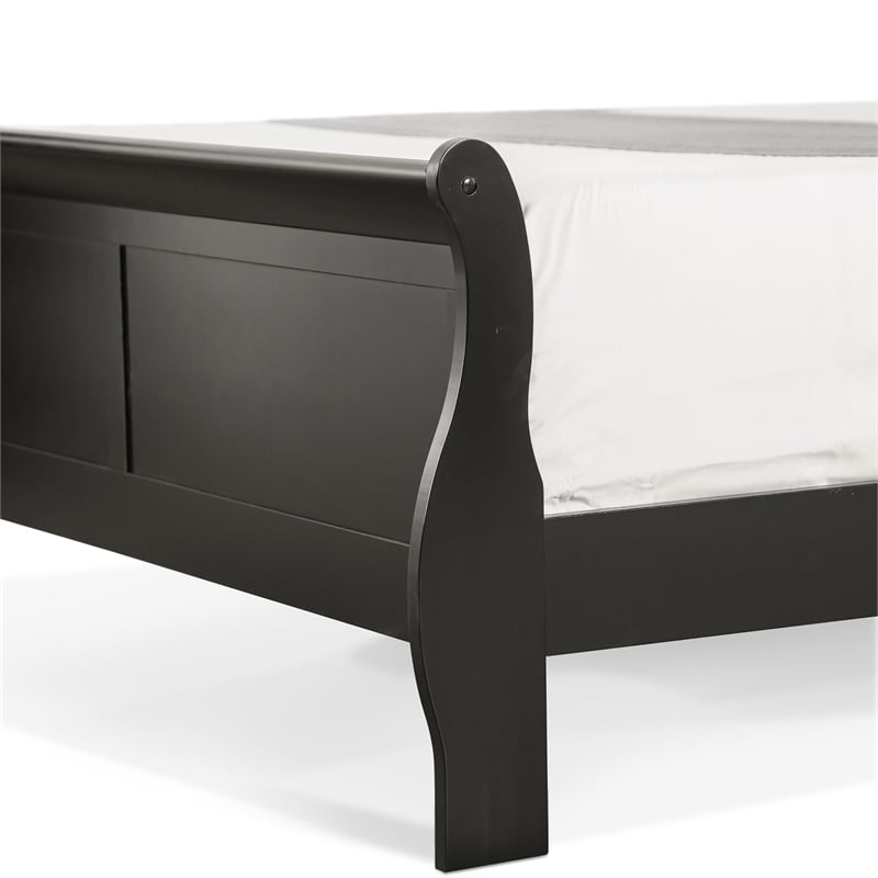 Furniture of America Toni Transitional Solid Wood Panel King Bed in Black