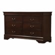 Furniture of America Toni Transitional Wood 6-Drawer Dresser in Cherry