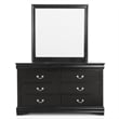 Furniture of America Toni Wood 6-Drawer Dresser with Mirror in Black