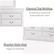 Furniture of America Toni Wood 6-Drawer Dresser with Mirror in White