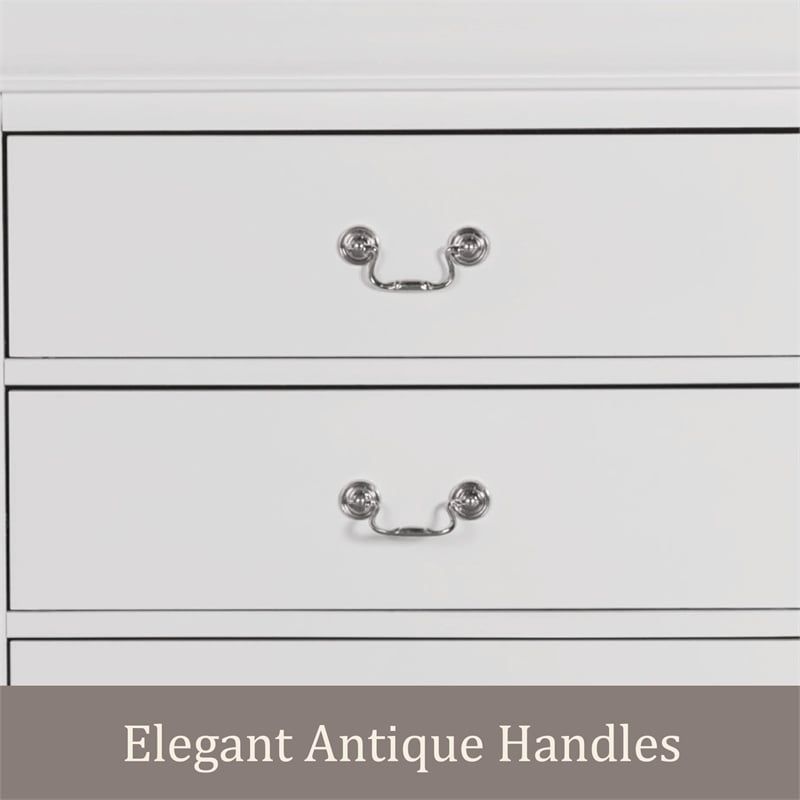 Furniture of America Toni Wood 6-Drawer Dresser with Mirror in White