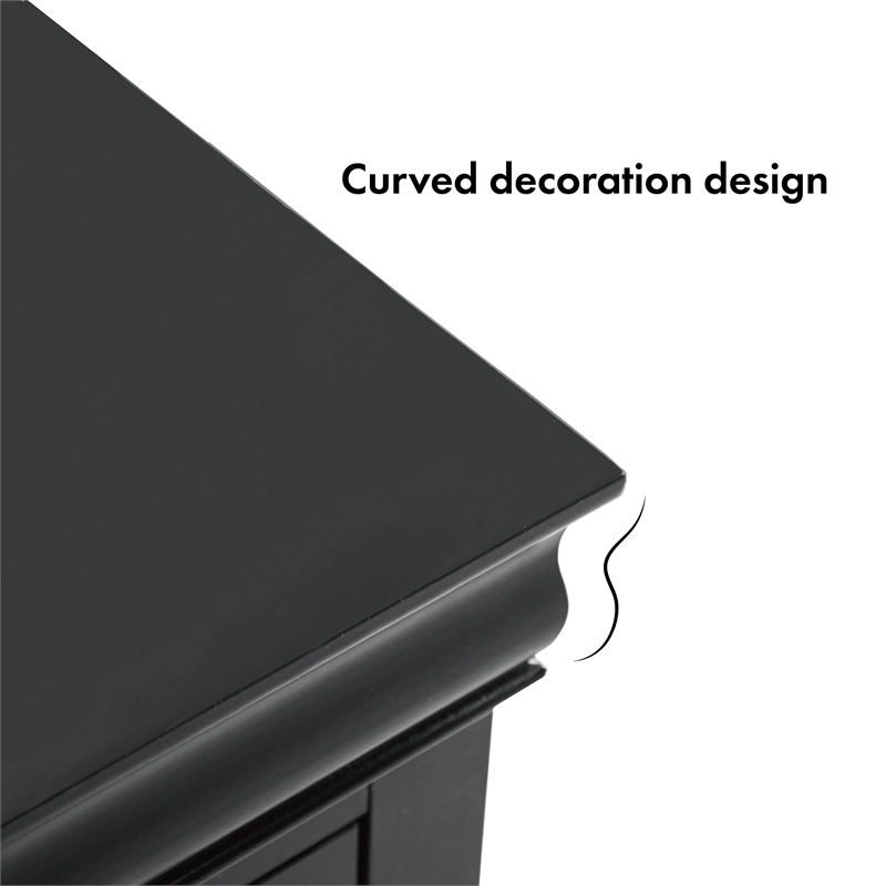Furniture of America Toni Transitional Solid Wood 5-Drawer Chest in Black
