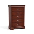 Furniture of America Toni Transitional Solid Wood 5-Drawer Chest in Cherry