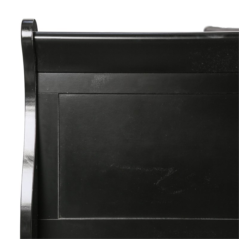 Furniture of America Toni Transitional Solid Wood Panel Queen Bed in Black