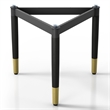 Furniture of America Ponte Solid Wood Coffee Table Base Legs in Black