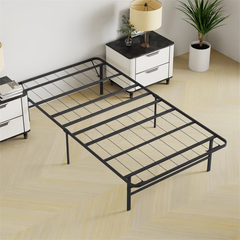 Furniture of America Umber Metal Foldable Twin Bed Frame in Black