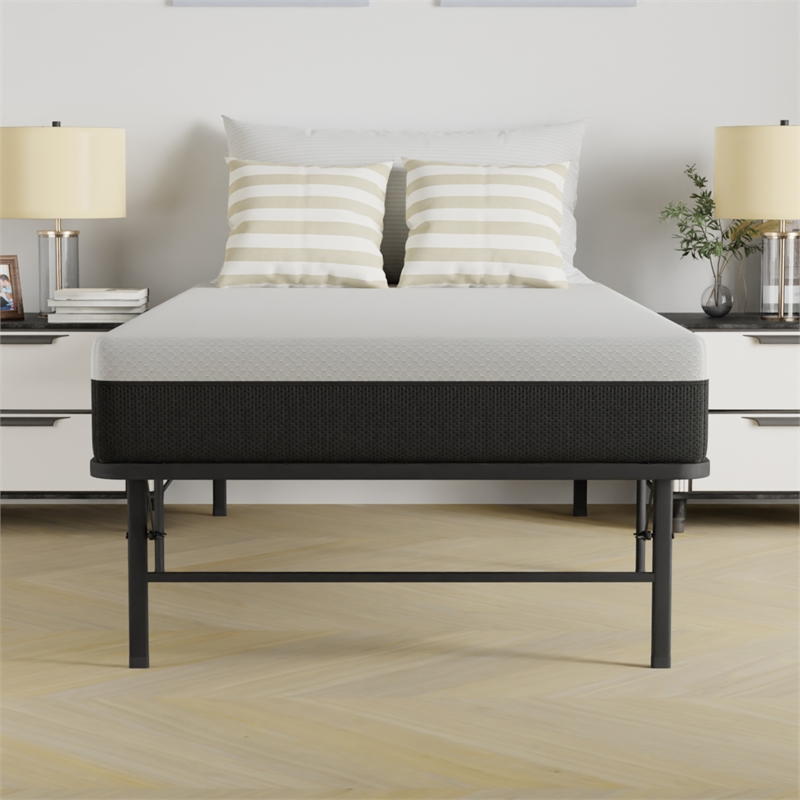 Furniture of America Umber Metal Foldable Twin Bed Frame in Black
