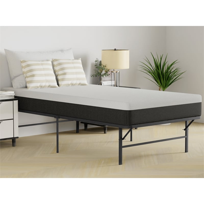 Furniture of America Umber Metal Foldable Twin Bed Frame in Black