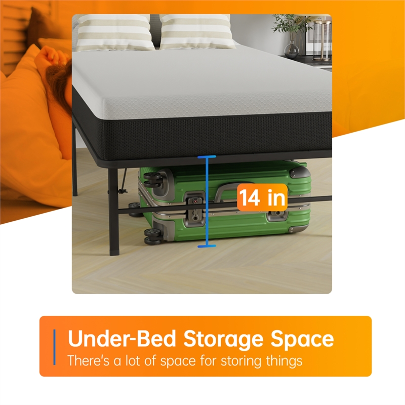 Furniture of America Umber Metal Foldable Full Bed Frame in Black