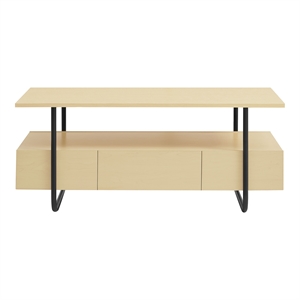 Furniture of America Parte Wood Multi-Storage Coffee Table in Light Maple