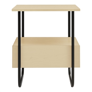 Furniture of America Parte Wood Storage 2-Shelf End Table in Light Maple