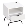 Furniture of America Gleb Wood Storage End Table with USB Port in White Pure