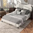 Furniture of America Lila Boucle Fabric Mattress Ready Queen Bed in White