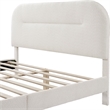 Furniture of America Lila Boucle Fabric Mattress Ready Queen Bed in White