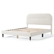 Furniture of America Lila Boucle Fabric Mattress Ready Queen Bed in White