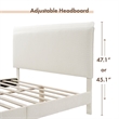 Furniture of America Lila Boucle Fabric Mattress Ready Queen Bed in White