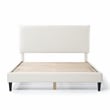 Furniture of America Lila Boucle Fabric Mattress Ready Queen Bed in White