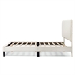 Furniture of America Lila Boucle Fabric Mattress Ready Queen Bed in White