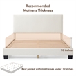 Furniture of America Lila Boucle Fabric Mattress Ready Queen Bed in White