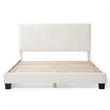 Furniture of America Lila Boucle Fabric Mattress Ready Queen Bed in White