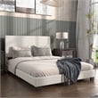 Furniture of America Lila Boucle Fabric Mattress Ready Queen Bed in White