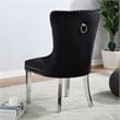 Furniture of America Swata Fabric Tufted Dining Chair in Black (Set of 2)