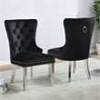 Furniture of America Swata Fabric Tufted Dining Chair in Black (Set of 2)