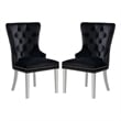 Furniture of America Swata Fabric Tufted Dining Chair in Black (Set of 2)