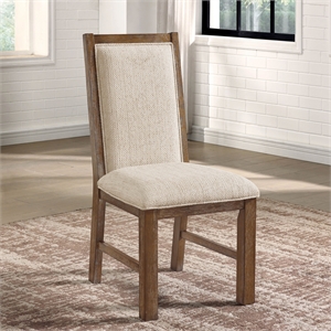 furniture of america wili solid wood side chairs in rustic oak (set of 2)