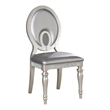Furniture of America Arena Solid Wood Oval Back Side Chairs in Silver (Set of 2)
