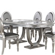 Furniture of America Arena Solid Wood Expandable Dining Table in Silver