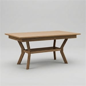 Furniture of America Arena Solid Wood Rectangular Dining Table in Natural