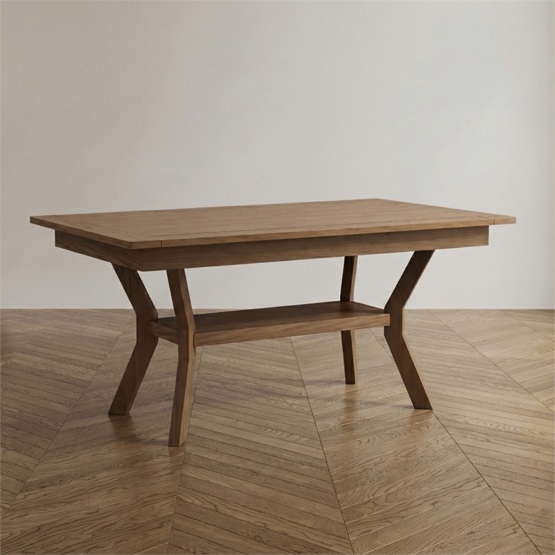 Furniture of America Arena Solid Wood Rectangular Dining Table in Natural